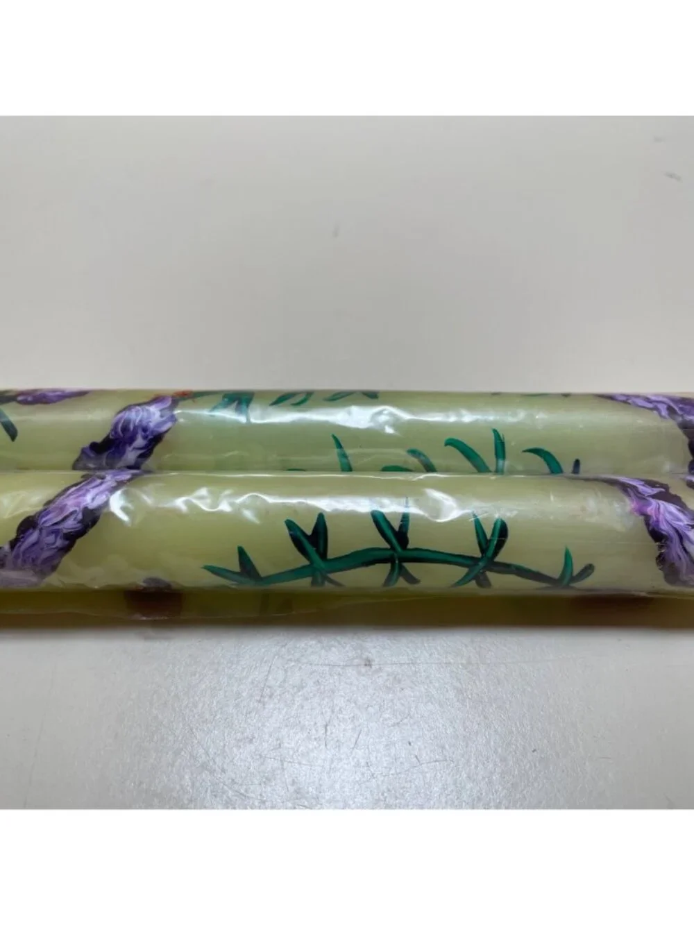 Handcrafted Lavender Design Taper Candles 10
